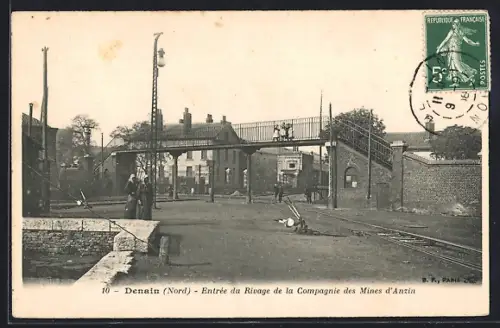AK Denain /Nord, Entrée du Rivage de la Compagnie des Mines d`Anzin