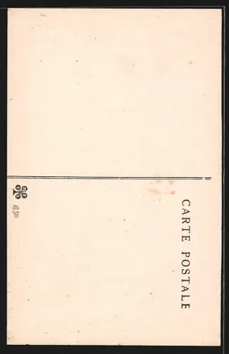 Künstler-AK Alvignac, Une cure à Alvignac avec une statue et un couple observateur