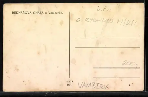 AK Vamberk, Bednárova chata Na vyhlídce