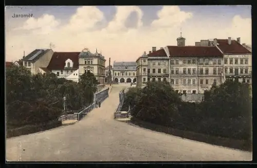 AK Jaromer, Brücke und Ortspanorama