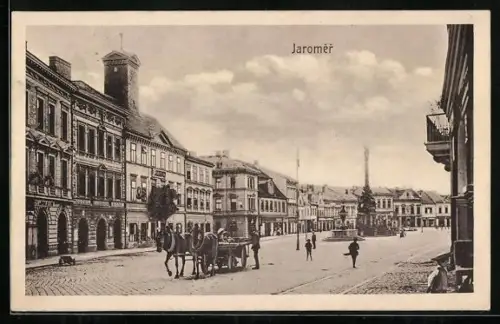 AK Josefstadt / Josefov / Jaromer, Strassenpartie im Stadtkern