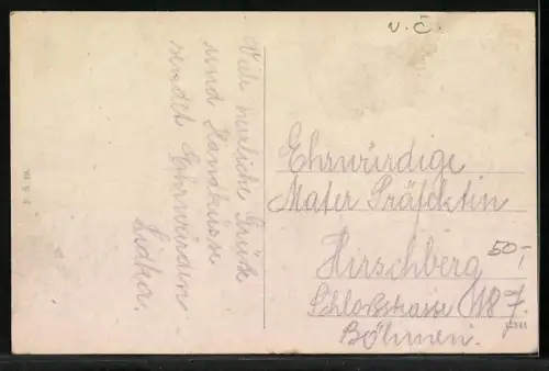 AK Nachod, Ortsansicht mit Bahnstrecke und Schloss