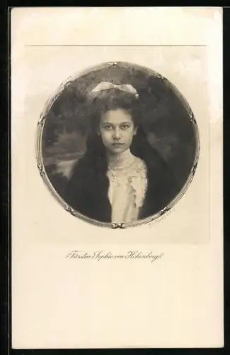 AK Porträt der jungen Fürstin Sophie von Hohenberg