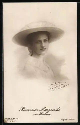 AK Portrait der Prinzessin Margarethe von Sachsen