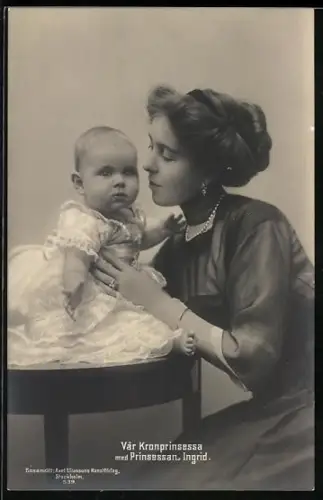 AK Kronprinzessin von Schweden mit Prinzessin Ingrid