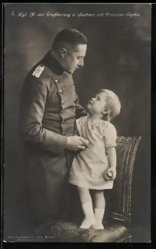 AK Grossherzog von Sachsen-Weimar-Eisenach in Uniform mit Prinzess Sophie