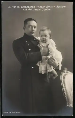 AK Grossherzog Wilhelm Ernst von Sachsen mit Prinzessin Sophie