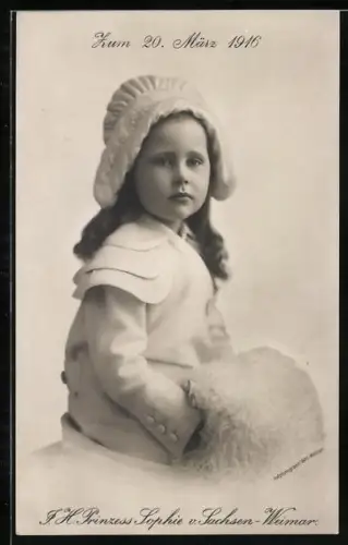 AK I. H. Prinzessin Sophie von Sachsen-Weimar-Eisenach zum 20. März 1916
