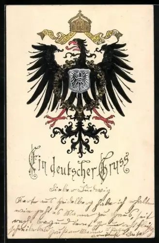 AK Ein deutscher Gruss, Reichsadler