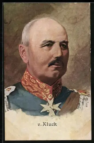 AK Heerführer von Kluck in Uniform mit Halsorden