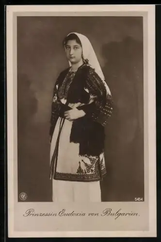 AK Prinzessin Eudoxia von Bulgarien in Landestracht