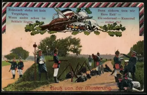 AK Feldwache stehn ist kein vergnügen, Infanteristen auf einer Weggabelung