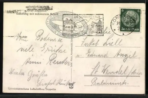 AK Luftschiff LZ 127 Graf Zeppelin lässt Wasserballast bei der Landung ab
