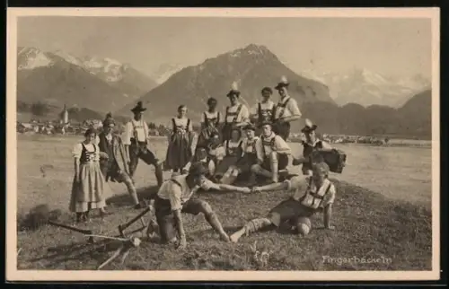 AK Oberstorfer Schuplattler beim Fingerhakeln