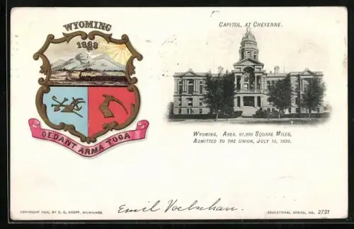 AK Cheyenne, WY, Capitol, Coat of Arms