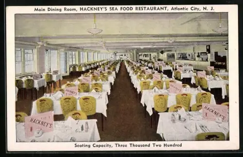 AK Atlantic City, NJ, Hackney`s Sea Food Restaurant, Main Dining Room