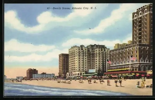 AK Atlantic City, NJ, Beach Scene