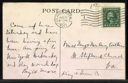 AK Atlantic City, NJ, Hotel Strand, Penna Ave., View from Boardwalk