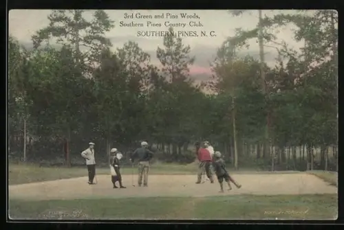 AK Southern Pines, NC, 3rd Green and Pine Woods, Southern Pines Country Club