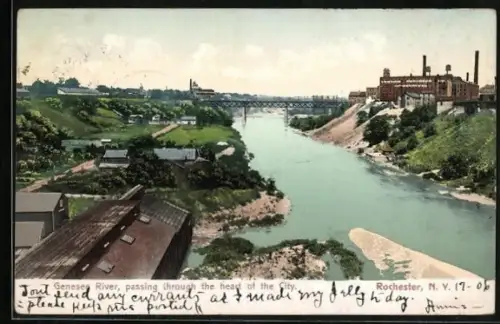 AK Rochester, NY, Genese River, passing through the head of the City