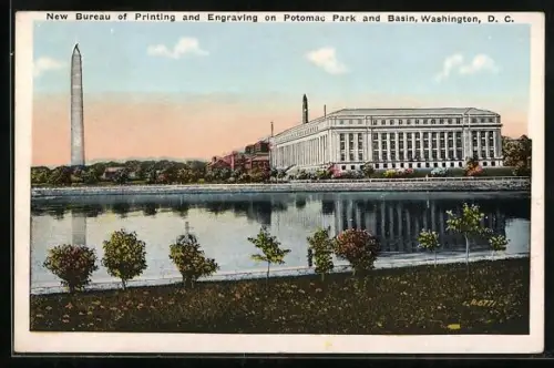 AK Washington D.C., New Bureau of Printing and Engraving on Potomac Park and Basin