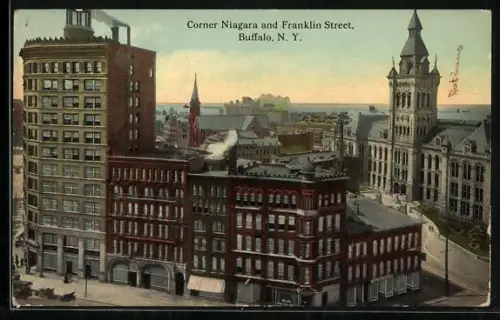 AK Buffalo, NY, Corner Niagara and Franklin Street