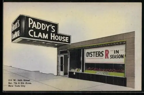 AK New York, NY, Paddy`s Clam House, 758th Eighth Avenue