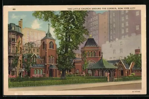 AK New York, NY, Church of the Transfiguration / The Little Church Around the Corner, Panorama