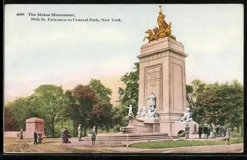 AK New York, NY, The Maine Monument, Central Park
