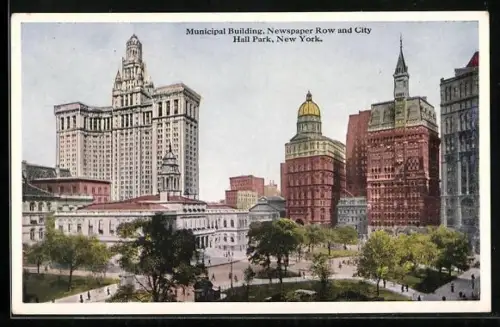 AK New York, NY, Municipal Building, Newspaper Row and City