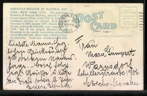 AK New York, NY, Museum of Natural History