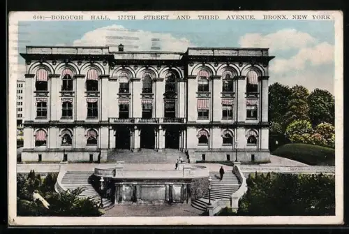 AK New York, NY, Bronx, Borough Hall, 177th Street and Third Avenue