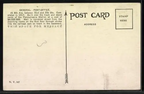 AK New York, NY, General Post Office