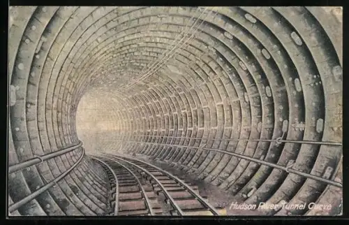 AK New York, NY, Hudson River Tunnel Curve
