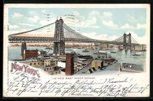 AK New York, NY, The New East River Bridge