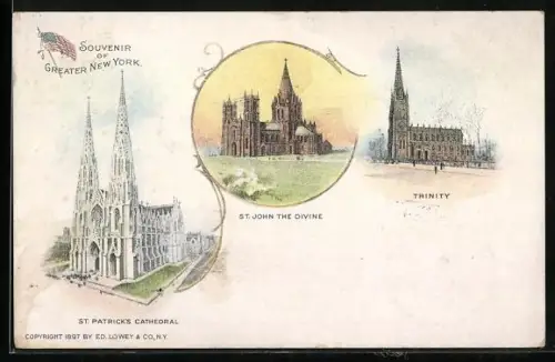 AK New York, NY, Trinity, St. Patricks Cathedral, St. John the Divine