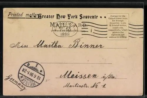 Lithographie New York, NY, Union Square, Washington Monument