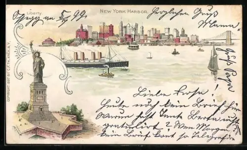 AK New York, NY, New York Harbour, Liberty