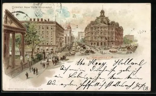 Lithographie New York, NY, Post Office