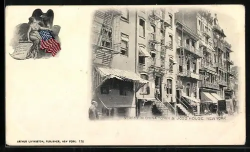 AK New York, NY, Street in China Town, Joss House