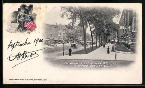 AK New York, NY, Broadway from Piazza of U. S. Hotel