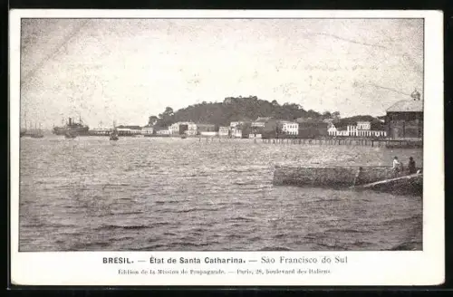 AK Sao Francisco do Sul /Santa Catharina, Panorama mit Schiffen