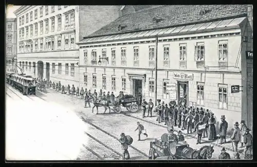 AK Wien, Quartier der Zeitung Weltblatt, Kaiserstrasse 10