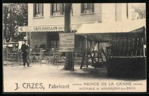 AK Barbazan-les-Eaux, Café Bouillon, J. Cazes, Fabricant