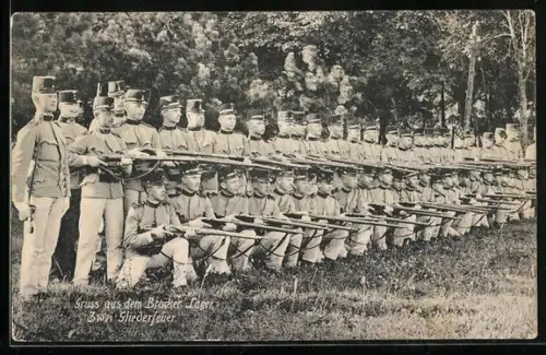 AK Brucker Lager, Zwei Gliederfeuer, Österreichische Soldaten in Uniform