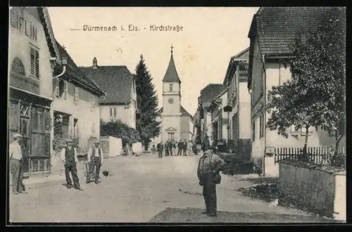 AK Dürmenach i. Els., Geschäft in der Kirchstrasse