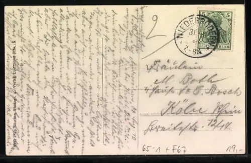 AK Niederrödern /Els., Bahnhof, Selzgasse mit Friseursalon Emil Meisch, Schloss Fleckenstein