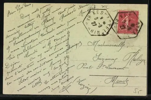 AK Keskastel /Bas-Rhin, Rue principale, Rue de la Gare et Cercle catholique