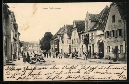 AK Sulz unterm Wald, Kaiser Friedrichstrasse mit Strumpffabrik
