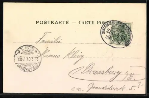 AK Krautergersheim, Gasthaus Zu den zwei Schlüsseln, Inh. Eduard Weber, Kirche, Göthe Lilli`s Grab